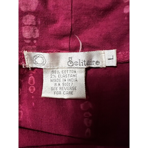 Solitaire Tie Due Maxi Skirt Flowy Pink Green  Boho Hippie Comfort Waist Size L - Picture 5 of 8